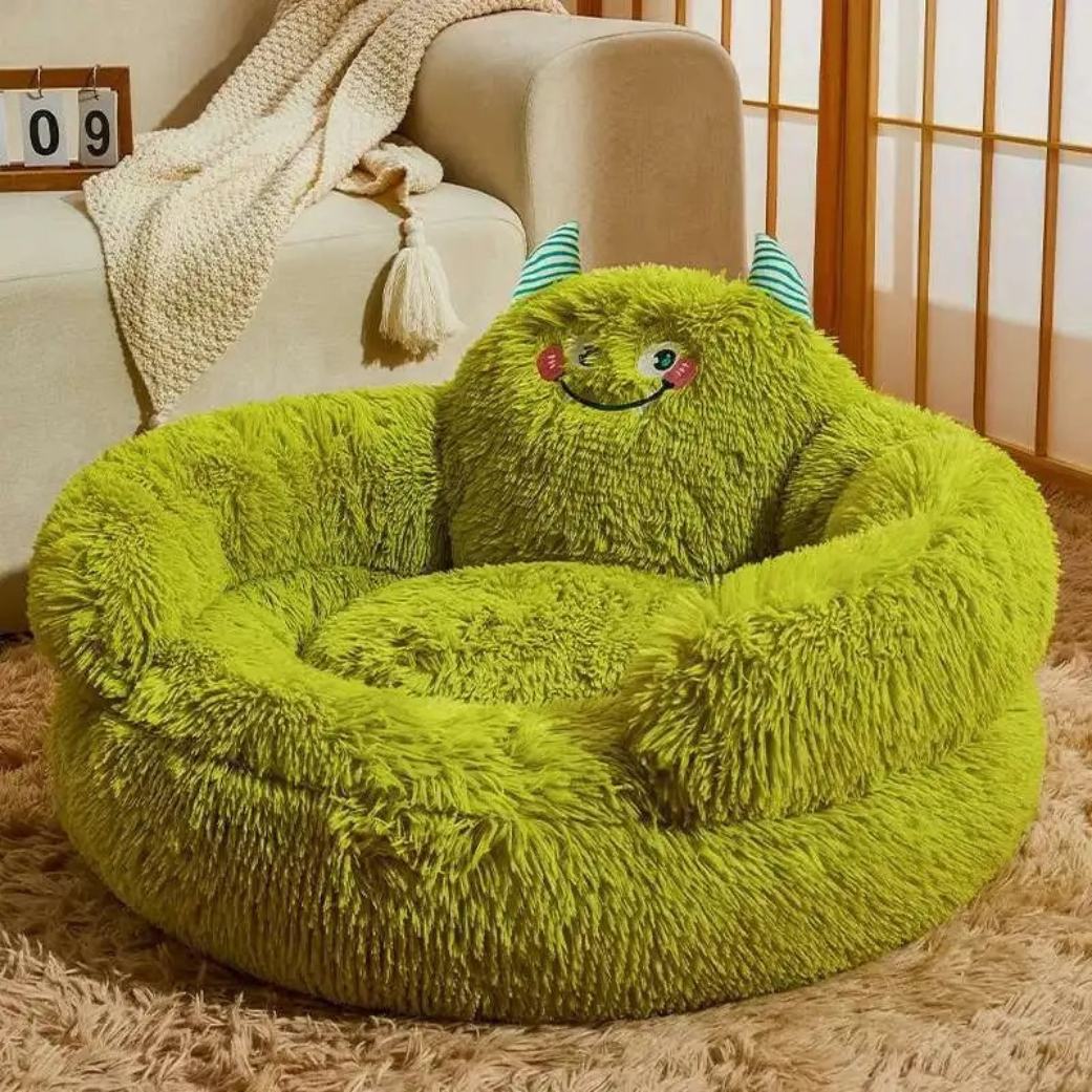 Coussin pour chien monstre calin vert