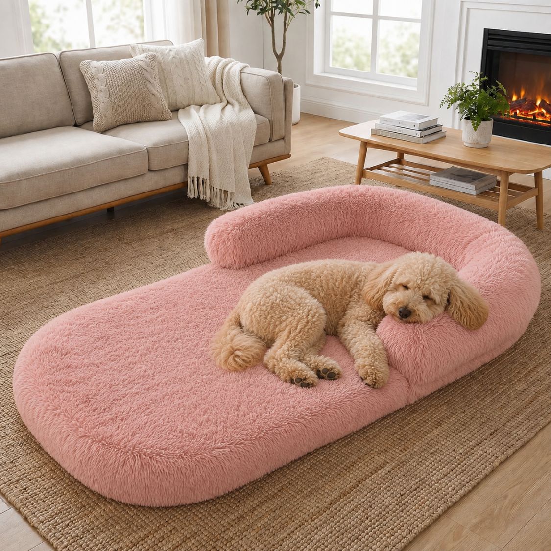 grand matelas pour chien rose chien allonge couchage