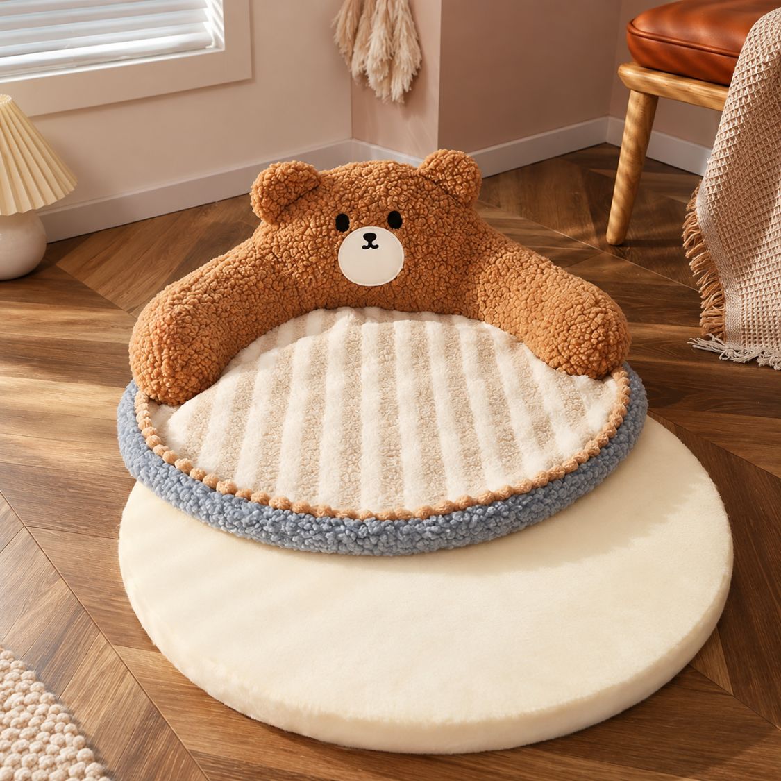 panier anti stress chien ours coussin memoire de forme