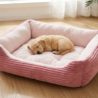 Panier pour chien rose rembourré