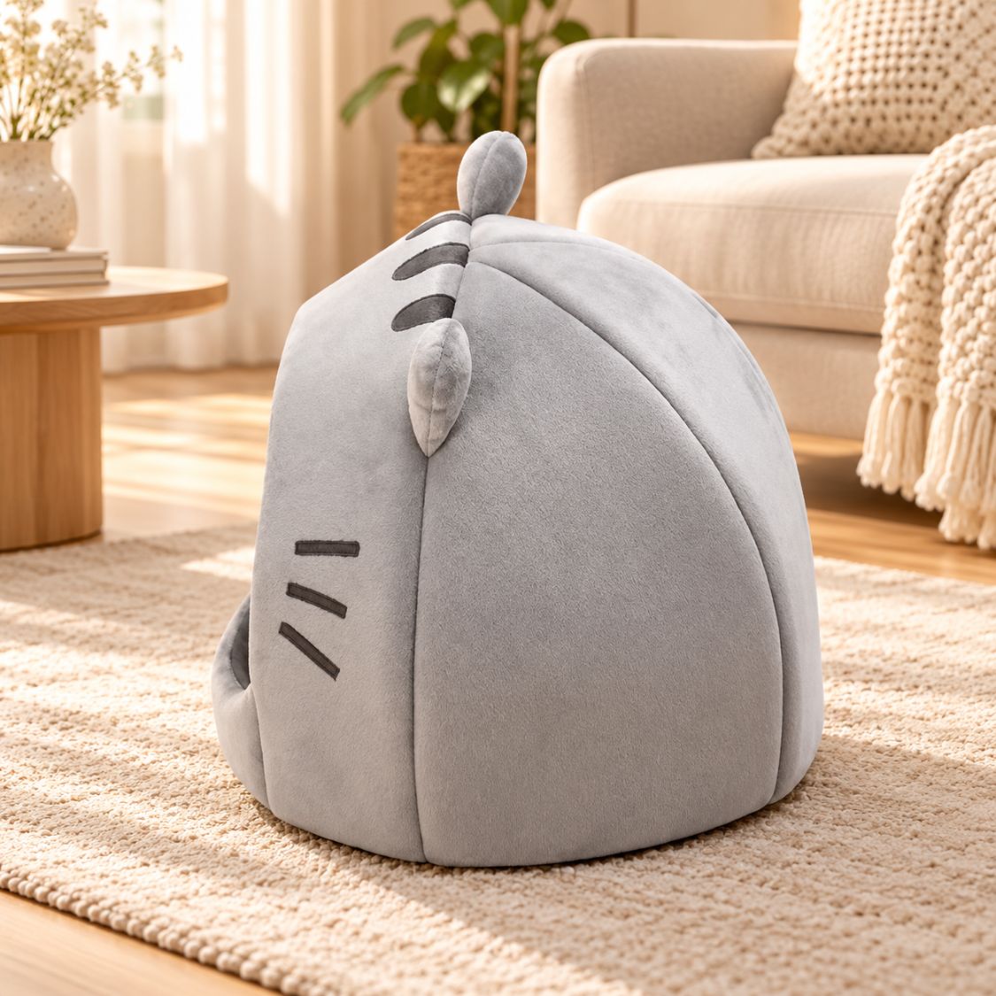panier pour chiot gris vue arriere