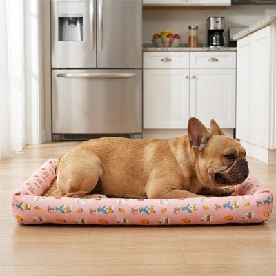 Tapis rafraichissant chien doux avec rebords rembourrés et surface respirante