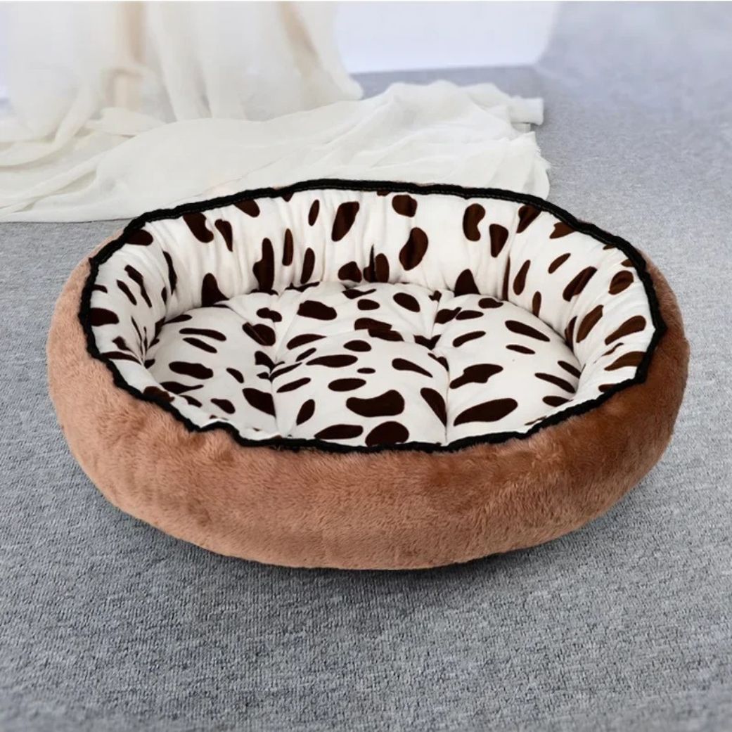 Coussin pour chien reversible marron doux