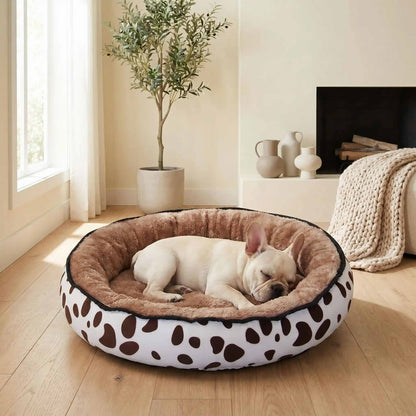 Coussin pour chien reversible marron lavable