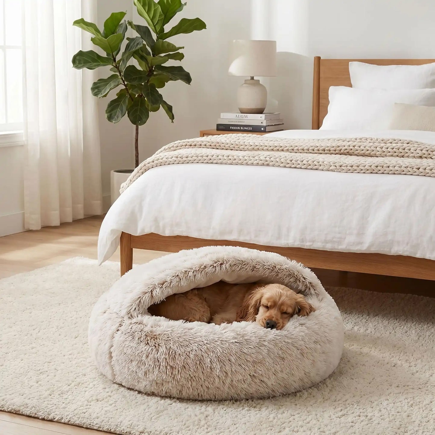 Panier pour chien igloo douillet confortable gris