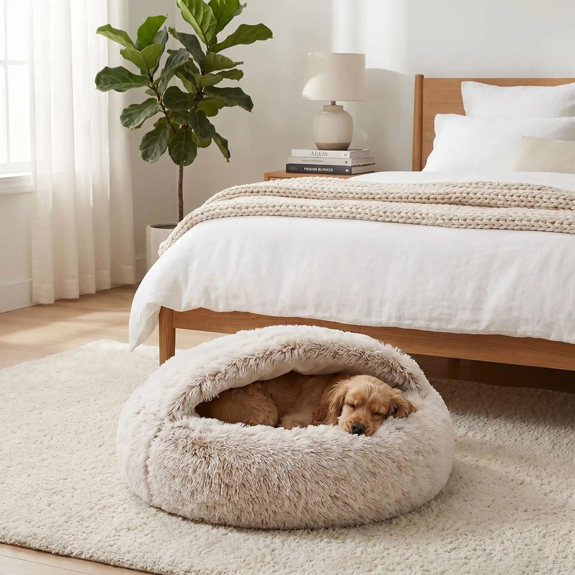 Panier pour chien igloo douillet confortable gris