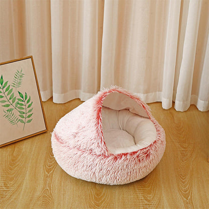 Panier pour chien igloo douillet rose