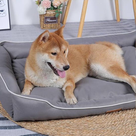 Panier pour chien imperméable moelleux gris confortable