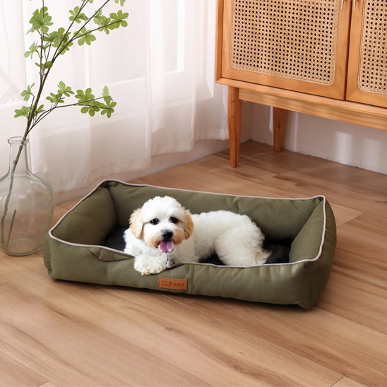Panier pour chien imperméable moelleux vert