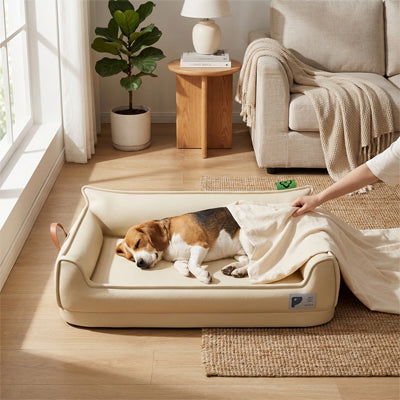 Panier pour chien orthopedique cuir