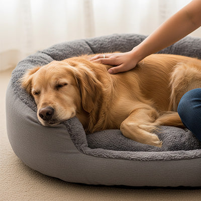 Panier pour chien ultra rembourré gris