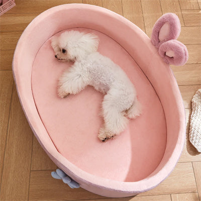 Panier pour chien velours rose confortable