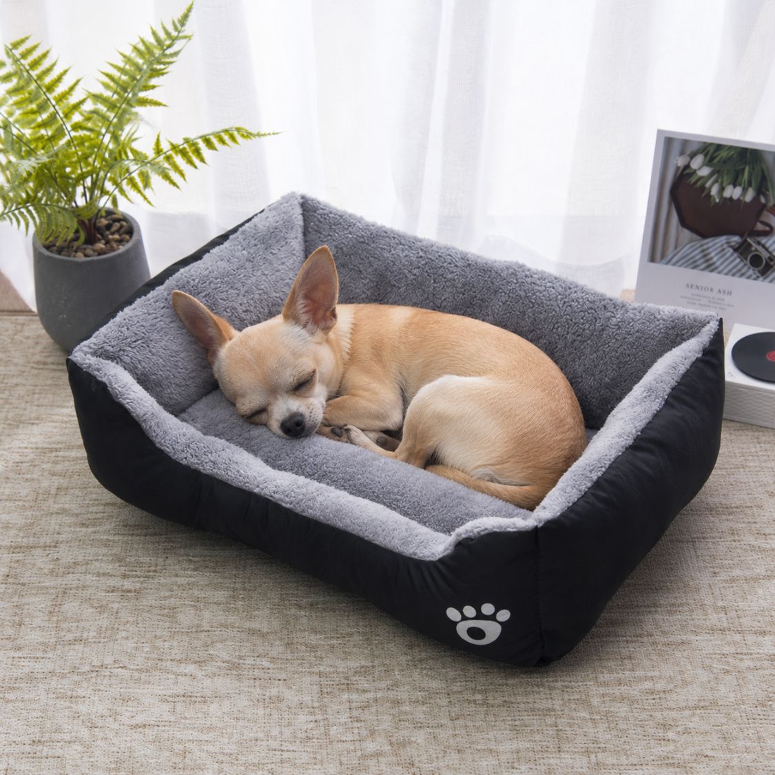 Panier pour petit chien noir gris petit chien couche
