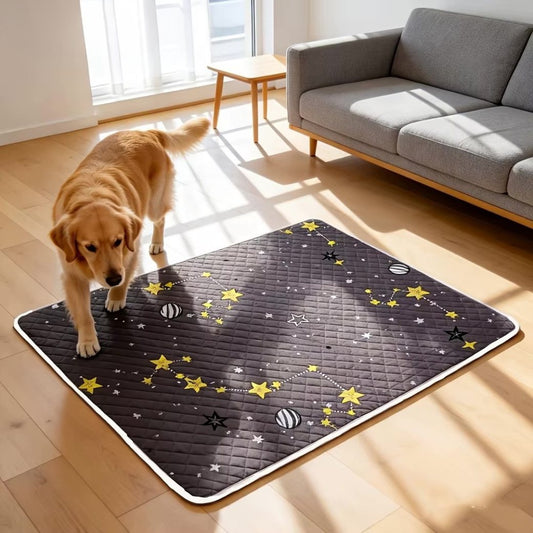 Tapis absorbant chien galaxie lavable