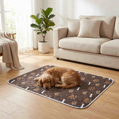 Tapis absorbant chien impérmeable lavable marron doux solide