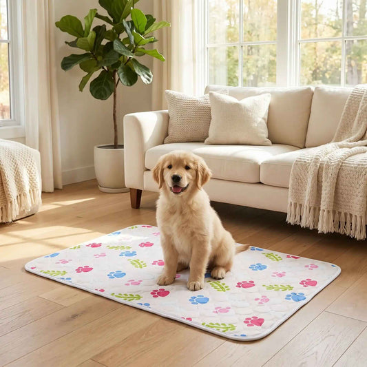 Tapis chien ultra absorbant blanc chiot
