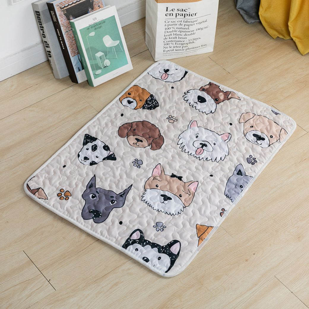 Tapis pour chien antiderapant doux beige solide