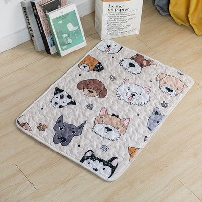 Tapis pour chien antiderapant doux beige solide