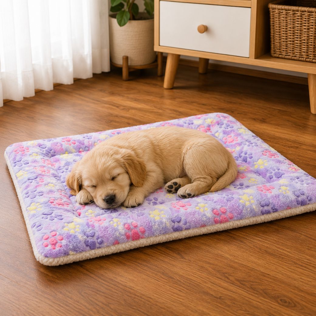 Tapis pour chien couchage douillet violet