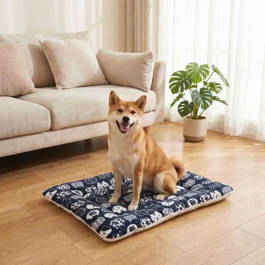 Tapis pour chien moelleux double face chien assis