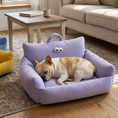 canape chien violet moelleux avec dossier rembourre pour sommeil reparateur