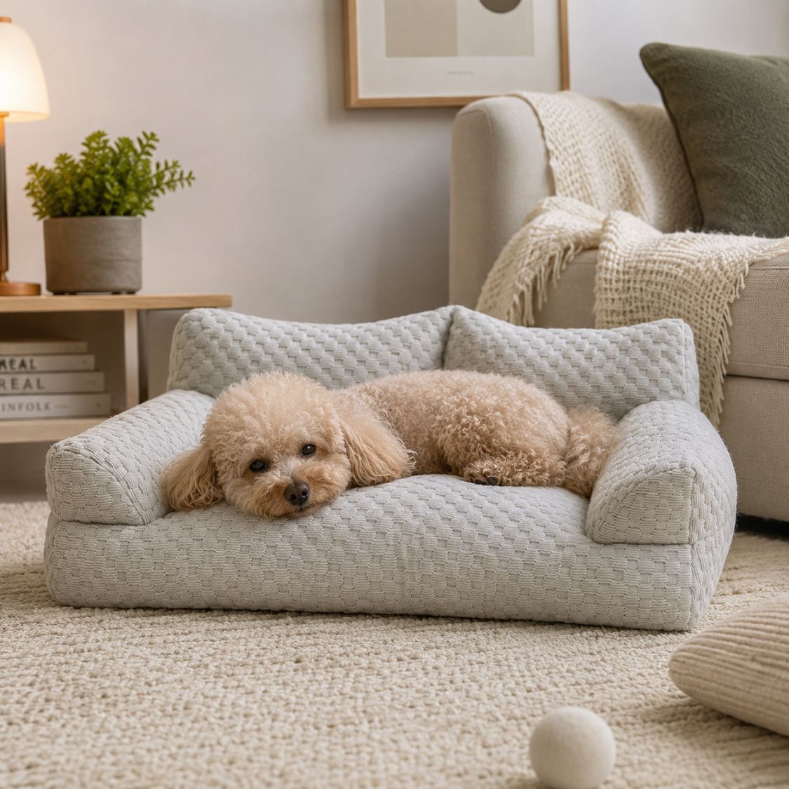 canape pour chien gris matelasse chien couche salon