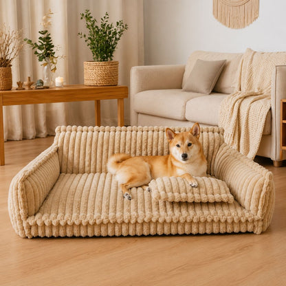 canape pour chien marron clair shiba allonge salon
