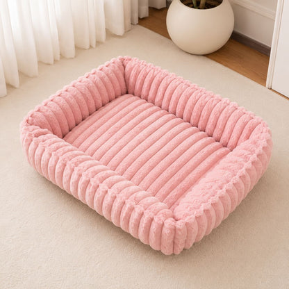 canape pour chien rose moelleux rectangulaire