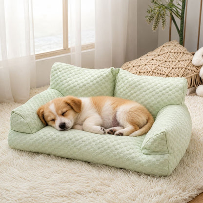 canape pour chien vert chien endormi confort