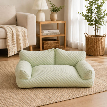 canape pour chien vert respirant salon