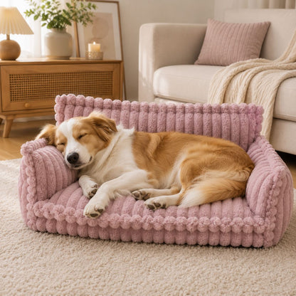 canape pour chien violet chien allonge confort salon