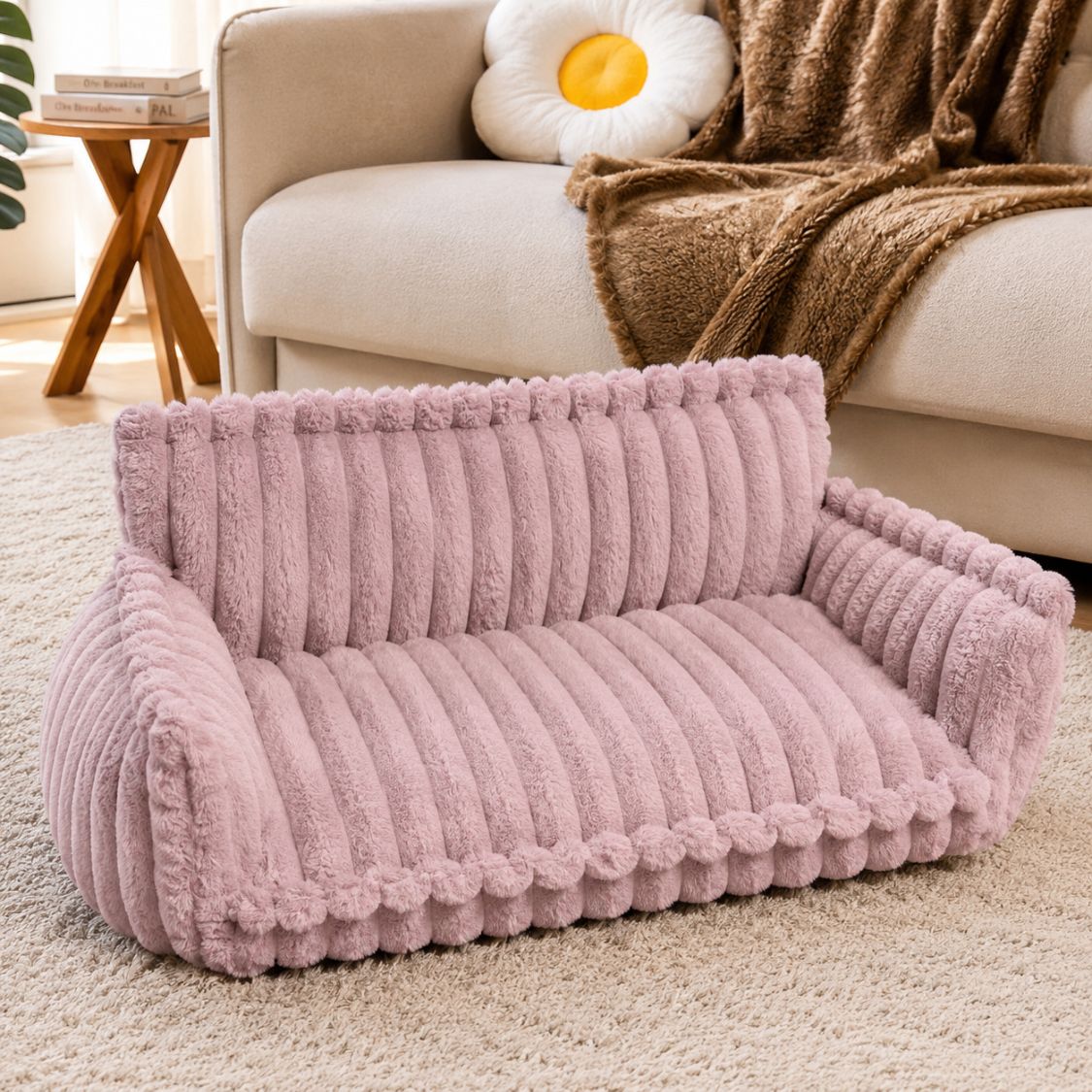 canape pour chien violet vide memoire de forme accoudoirs