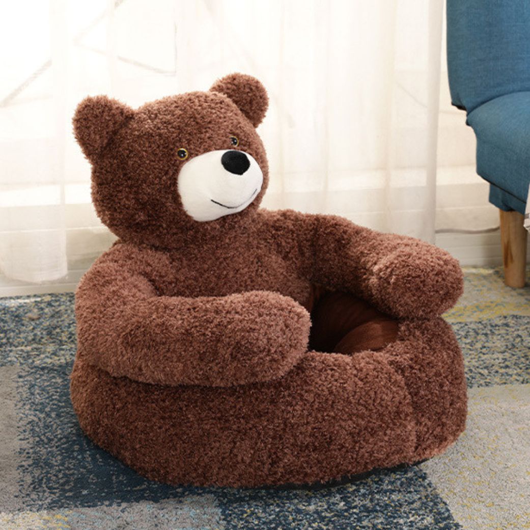 coussin anti stress chien nounours apaisant marron doux