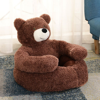 coussin anti stress chien nounours apaisant marron doux