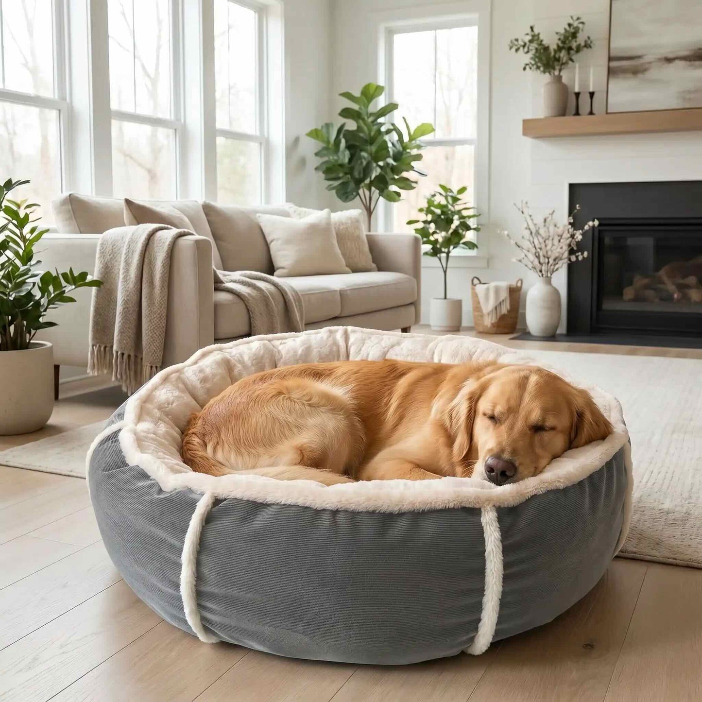 coussin anti stress chien rebords moelleux