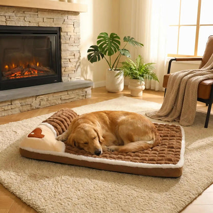 coussin chien dehoussable orthopedique marron