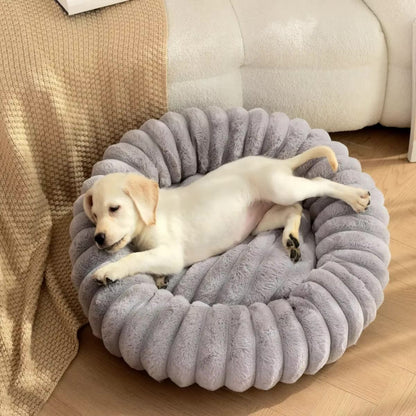coussin pour chien fourrure douce gris