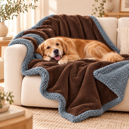 couverture anti poil pour chien marron protection canape