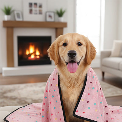couverture pour chien rose chaude pour hiver