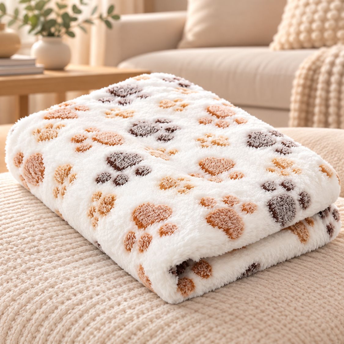 couverture pour chihuahua blanche motif pattes