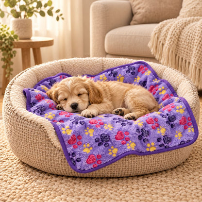 couverture pour chiot dans panier douillet