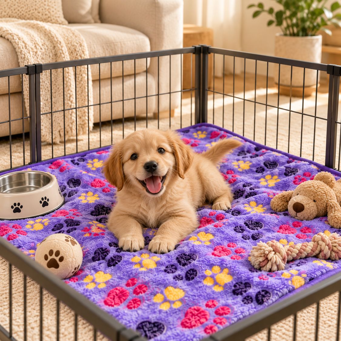 couverture pour chiot dans parc confortable
