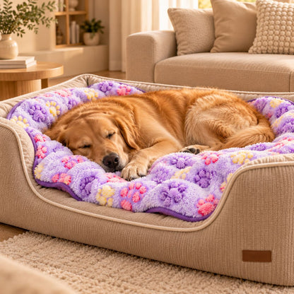 couverture pour grand chien violette chien couche dans panier
