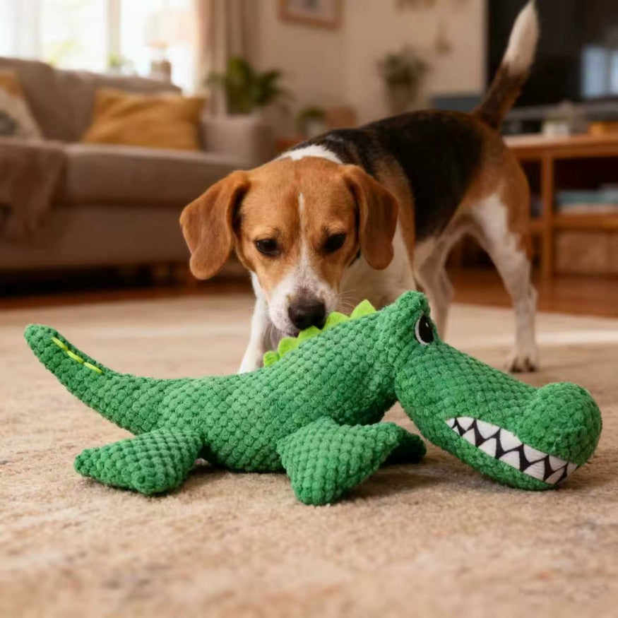 doudou chien crocodile geant beagle avec doudou en peluche