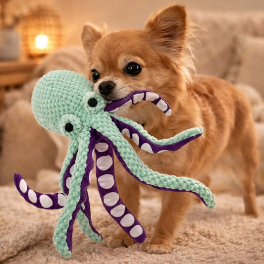 doudou chien poulpe geant doux solide petit chien