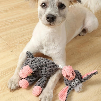 doudou pour chien âne velours côtelé jouet doux mordillage quotidien
