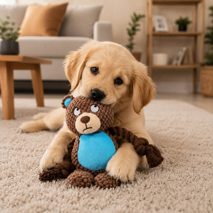 doudou pour chien ours marron peluche douce compagnon chiot