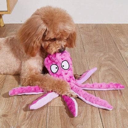 doudou pour chien pieuvre rose compagnon réconfort jeu doux