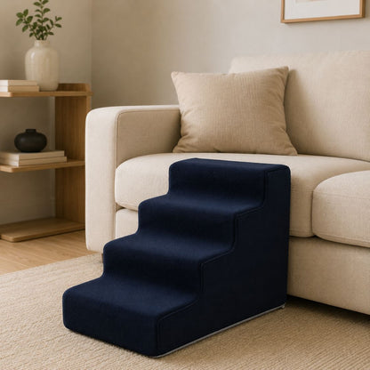 escalier pour chien bleu marine quatre marches canape