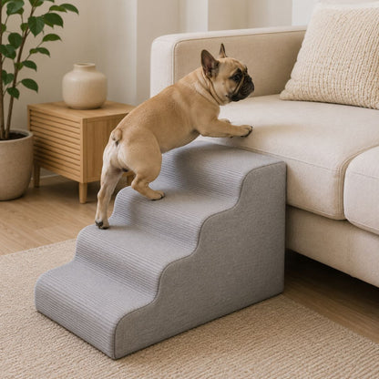 escalier pour chien descente progressive gris bouledogue montee canape